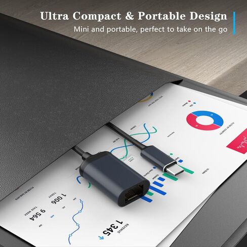 محول USB C الى ايثرنت من هوازهن، محول USB نوع C الى RJ45 جيجابت ايثرنت، مضفر نايلون متوافق مع ماك بوك برو 2017-2020، ماك بوك اير، سيرفس، ديل اكس بي اس، كروم بوك جالكسي S20 والهواتف الذكية in Kuwait