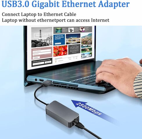 محول إيثرنت USB 2.5G، محول شبكة XRR USB 3.0 إلى RJ45 LAN، محول الشبكة RTL8156B لنظام التشغيل Mac OS، Windows، Linux Backward متوافق مع 2500/1000/100 ميجابت في الثانية مثالي للألعاب in Kuwait