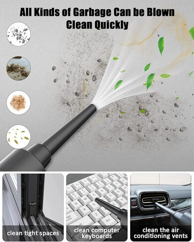 fophop Electric Compressed Air Duster - 3 Speed 90000RPM Brushless Motor Electric Air Duster, Reusable Cordless Rechargeable Air Blower with LED Light & 7500mAh That Replace Canned Air for Office in Kuwait