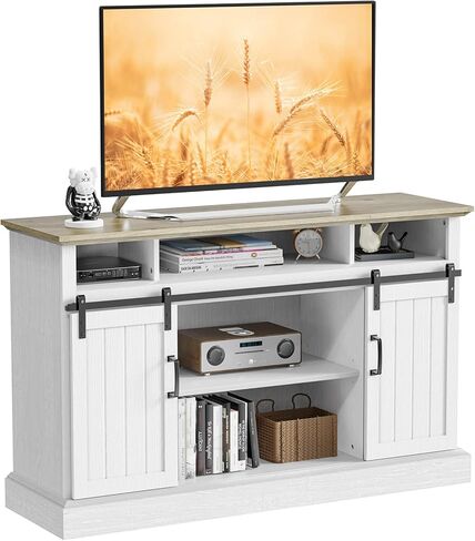 حامل تلفزيون Pipishell White لأجهزة تلفزيون تصل إلى 65 بوصة، ومركز ترفيه أبيض مع مساحة تخزين كبيرة، وأرفف قابلة للتعديل وإدارة الكابلات، وحامل تلفزيون بباب منزلق يحمل ما يصل إلى 200 رطل، PIWTS02W in Kuwait