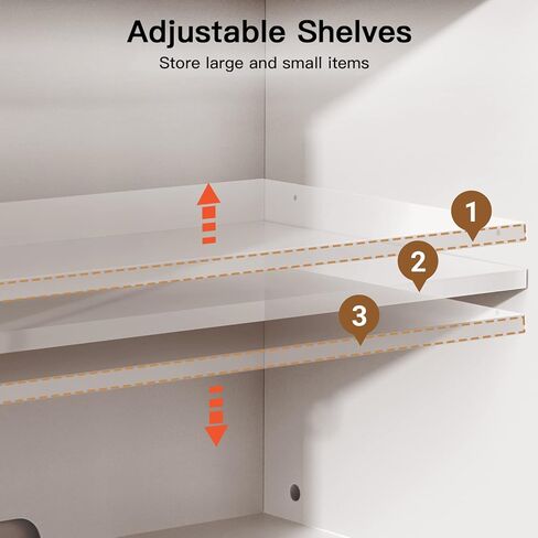 حامل تلفزيون Pipishell White لأجهزة تلفزيون تصل إلى 65 بوصة، ومركز ترفيه أبيض مع مساحة تخزين كبيرة، وأرفف قابلة للتعديل وإدارة الكابلات، وحامل تلفزيون بباب منزلق يحمل ما يصل إلى 200 رطل، PIWTS02W in Kuwait