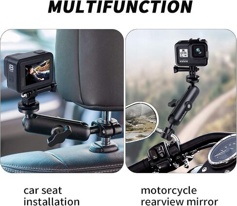 WADAHEFA 360° Rotating Sports Camera Bracket, Motorcycle Rearview Mirror, car seat mounting Bracket, Used for GoPro Hero5/6/7/8/9 + Sports Camera Accessories. in Saudi Arabia