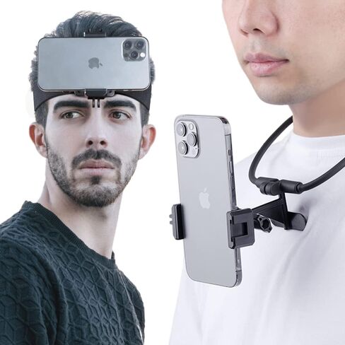 VnoPro POV/Vlog Smartphone Head Strap Mount Selfie Neck Holder Mount Kit,Compatible with iPhone Samsung Smartphones,Hero10, 9, 8, 7, 6, 5, 4, 3, 2, 1, DJI Osmo Action in Kuwait