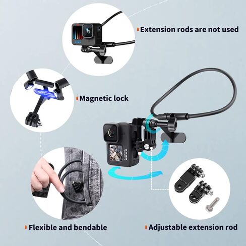 VnoPro POV/Vlog Smartphone Head Strap Mount Selfie Neck Holder Mount Kit,Compatible with iPhone Samsung Smartphones,Hero10, 9, 8, 7, 6, 5, 4, 3, 2, 1, DJI Osmo Action in Kuwait