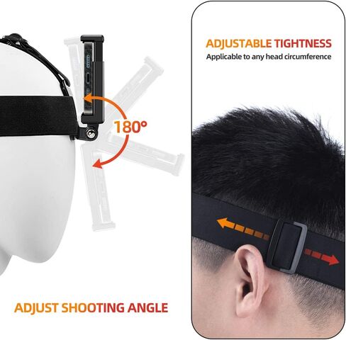VnoPro POV/Vlog Smartphone Head Strap Mount Selfie Neck Holder Mount Kit,Compatible with iPhone Samsung Smartphones,Hero10, 9, 8, 7, 6, 5, 4, 3, 2, 1, DJI Osmo Action in Kuwait