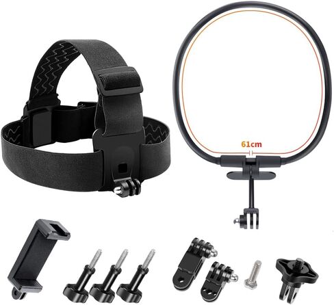 VnoPro POV/Vlog Smartphone Head Strap Mount Selfie Neck Holder Mount Kit,Compatible with iPhone Samsung Smartphones,Hero10, 9, 8, 7, 6, 5, 4, 3, 2, 1, DJI Osmo Action in Kuwait