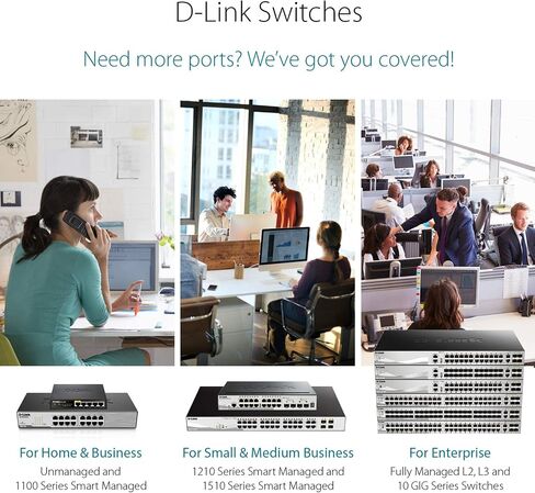 D-Link PoE Switch, 16 18 Port Ethernet Unmanaged w/ 2 1000BASE-T/SFP Gigabit Combo Port Desktop or Rackmount 10/100 246.4W PoE Budget (DES-1018MP) in Kuwait