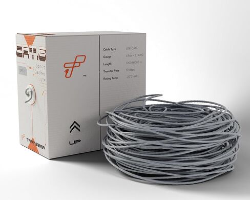 Transber CAT6 CM - 1000ft - CCA - 23AWG - UTP - كابل إيثرنت 550 ميجاهرتز/10 جيجابت في الثانية (أبيض) in Kuwait