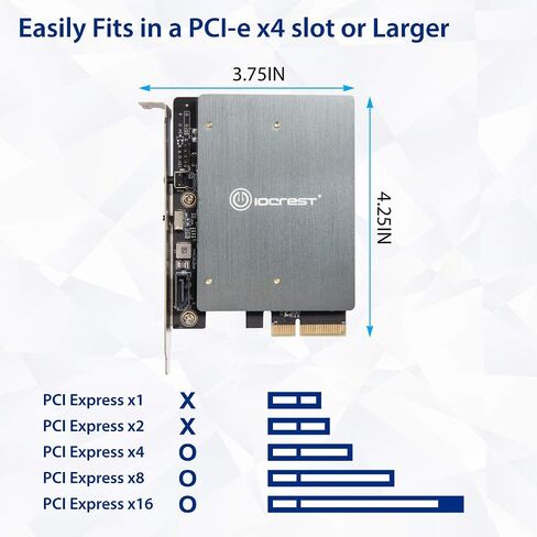 بطاقة محول IO Crest Dual M.2 SATA وPCIe Nvme SSD إلى PCIe X4 مع مبدد حرارة RGB 5V in Kuwait