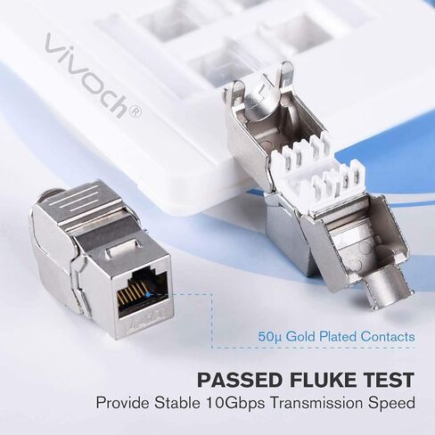 5 قطع Cat8 كيستون جاك، Cat8 RJ45 STP أداة أقل نوع سبائك الزنك وحدة محمية كيستون مهايئ الرافعة 40 جيجابت وحدات جاك in Kuwait