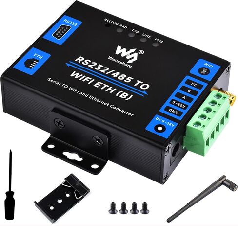 RS232/485 إلى WiFi وEthernet، محول خادم تسلسلي من الدرجة الصناعية من Ethernet إلى WiFi، مع بوابة Modbus، بوابة MQTT، المنفذ التسلسلي إلى وظائف عميل HTTPD، دعم التثبيت على الحائط/التثبيت على السكك الحديدية in Kuwait