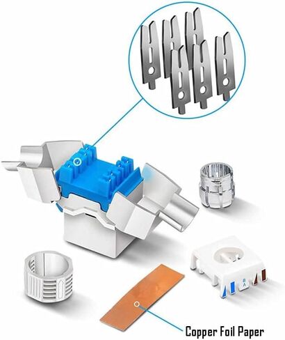 5 قطع Cat8 كيستون جاك، Cat8 RJ45 STP أداة أقل نوع سبائك الزنك وحدة محمية كيستون مهايئ الرافعة 40 جيجابت وحدات جاك in Kuwait