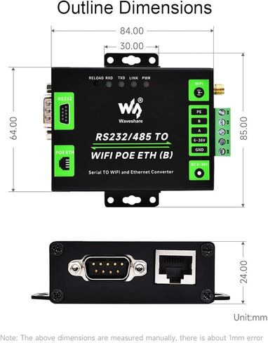 RS232/485 إلى WiFi وEthernet، محول خادم تسلسلي من الدرجة الصناعية من Ethernet إلى WiFi، مع بوابة Modbus، بوابة MQTT، المنفذ التسلسلي إلى وظائف عميل HTTPD، دعم التثبيت على الحائط/التثبيت على السكك الحديدية in Kuwait