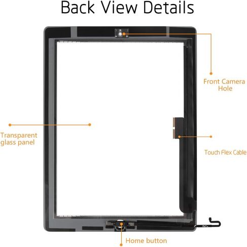 A-MIND for iPad 4 A1458 A1459 A1460 Touch Screen Replacement ，with Free Tool Kits+Screen Protector（ LCD Not Include, No Instructions） for ipad 4 Front Glass Panel Replacement (White) in Saudi Arabia