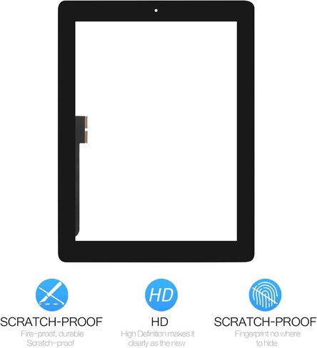 A-MIND for iPad 4 A1458 A1459 A1460 Touch Screen Replacement ，with Free Tool Kits+Screen Protector（ LCD Not Include, No Instructions） for ipad 4 Front Glass Panel Replacement (White) in Saudi Arabia