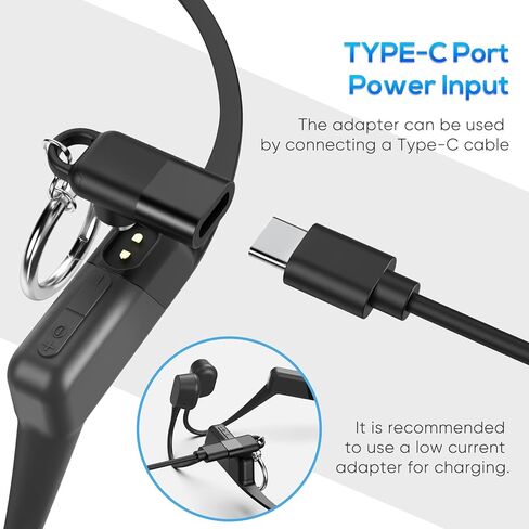 محول شحن بديل لشاحن افترشوكز ايروبيكس AS800 وشوكز اوبن رن برو واوبن رن واوبن رن ميني واوبن كوم، محول شاحن USB نوع C لسماعات افتر شوكز ايروبكس للتوصيل العظمي in Kuwait