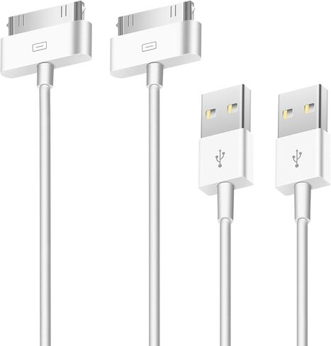 [Apple MFi Certified] 2 Pack 30-Pin to USB Cable for iPhone 4 Charging and Sync Data Connector Support for iPhone 4/4s/3G/3GS, iPad 3 2 1, iPod Touch/Classic/iPod Nano in Kuwait