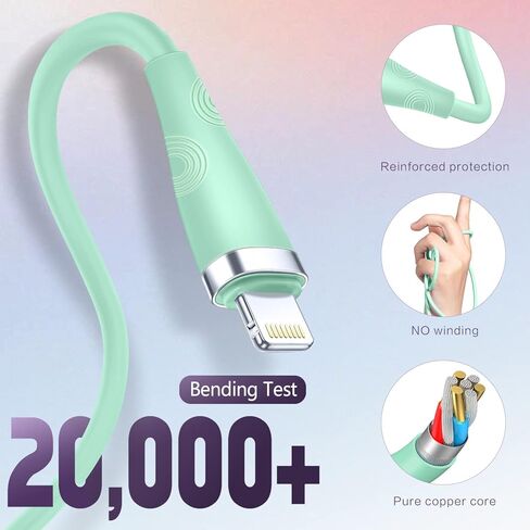 [معتمد من Apple MFi] شاحن iPhone 10FT USB Lightning Cable شحن سريع سلك شاحن iPhone متوافق مع iPhone14/13/12/11 Pro Max/XS MAX/XR/XS/X/8/7/Plus/6S/6/SE/5S / آي باد (3 عبوات) in Kuwait