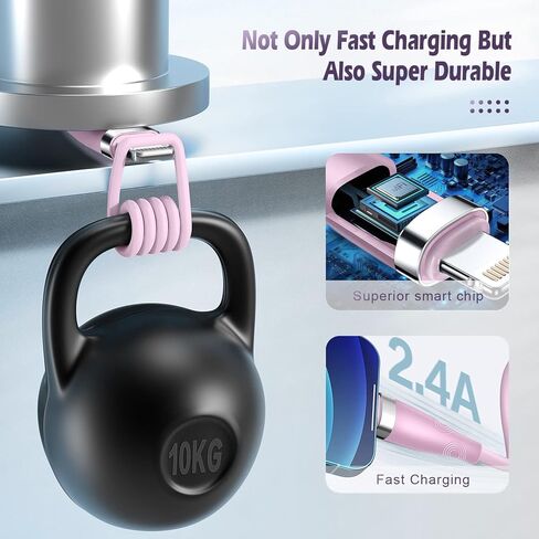 [معتمد من Apple MFi] شاحن iPhone 10FT USB Lightning Cable شحن سريع سلك شاحن iPhone متوافق مع iPhone14/13/12/11 Pro Max/XS MAX/XR/XS/X/8/7/Plus/6S/6/SE/5S / آي باد (3 عبوات) in Kuwait
