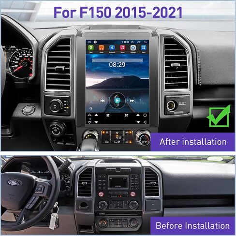 ترقية ستيريو راديو السيارة لسيارة Ford F150 2015 2016 2017 2018 2019 2020 2021، نظام ملاحة Android 13 بشاشة لمس 12.1 بوصة IPS مدمجة في Carplay اللاسلكي ودعم Android Auto DSP in Kuwait