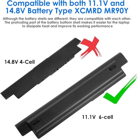 Paverost XCMRD Laptop Battery Replacement: for Dell Inspiron 15 3000 Series Type MR90Y 3521 17 5000 17R 15R 3542 3543 P28F Laptop Battery - 11.1V 58Wh in Kuwait