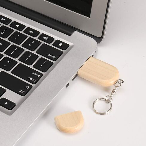 Novelty Wooden USB 2.0 Flash Drive Data Storage Memory Stick USB Stick Pendrive with Wooden Box (32GB, Ellipse Wood) in Kuwait