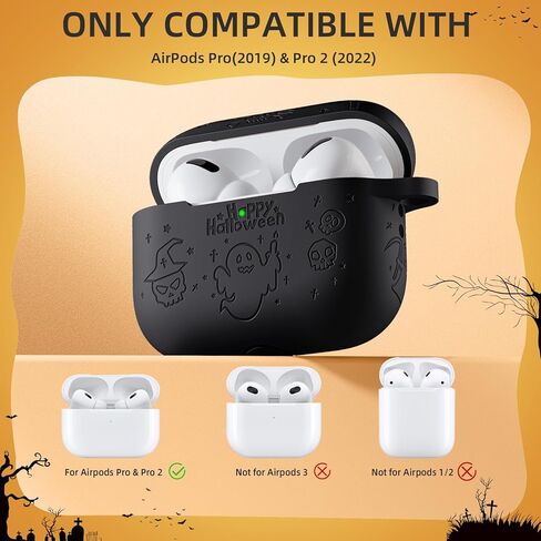 غطاء حافظة Odbeai for Airpods Pro الجيل الثاني / غطاء حافظة Airpod Pro، سيليكون منقوش على شكل زهرة بوهو متوافق مع حافظة Apple Airpods Pro، حافظة AirPod Pro 2 اللطيفة، حماية كاملة، LED أمامي مرئي in Kuwait