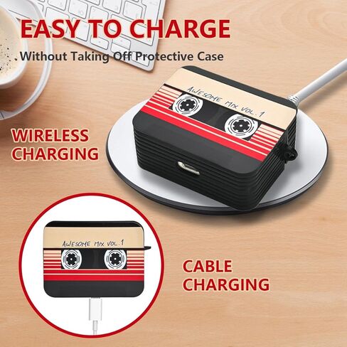 حافظات لطيفة لـ AirPod Pro 2 مع سلسلة مفاتيح، تصميم شريط كاسيت مضحك، غطاء حماية كامل ناعم لحافظة AirPods Pro 2nd Generation 2022 in Kuwait