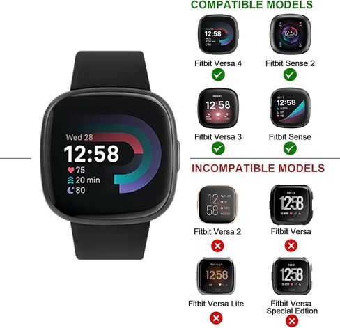 AK Sport Band Compatible with Fitbit Sense 2 / Sense Bands/Fitbit Versa 4 / Versa 3 Bands Women Men, Classic Soft Silicone Straps for Fitbit Sense 2 / Sense/Versa 4 / Versa 3 Smart Watch in Saudi Arabia