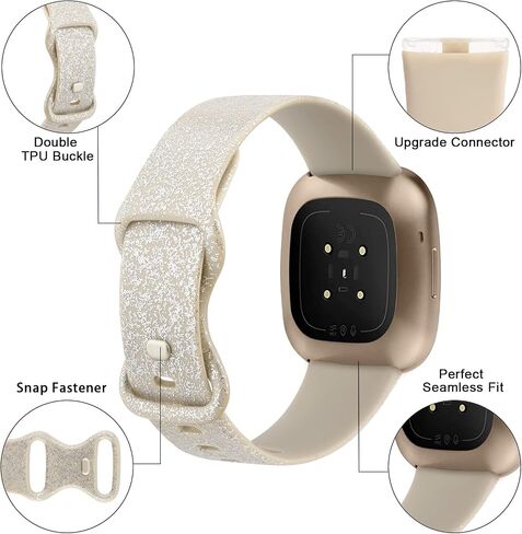 AK Sport Band Compatible with Fitbit Sense 2 / Sense Bands/Fitbit Versa 4 / Versa 3 Bands Women Men, Classic Soft Silicone Straps for Fitbit Sense 2 / Sense/Versa 4 / Versa 3 Smart Watch in Saudi Arabia