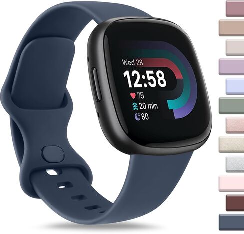 سوار AK الرياضي متوافق مع Fitbit Sense 2 / Sense Bands/Fitbit Versa 4 / Versa 3 Bands للنساء والرجال، أشرطة كلاسيكية من السيليكون الناعم لساعة Fitbit Sense 2 / Sense/Versa 4 / Versa 3 الذكية in Saudi Arabia
