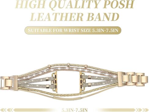 WONMILLE Posh Leather Bands Compatible with Apple Watch 41mm 40mm 38mm 45mm 44mm 42mm 49mm Women, Boho Bracelets Jewelry Multilayer Wrap Strap for iwatch Series Ultra 10 9 8 7 6 5 4 3 2 1 SE in Kuwait
