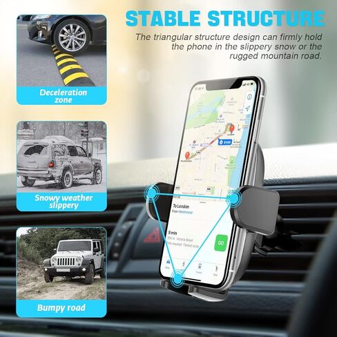 حامل هاتف السيارة للتهوية الهوائية، حامل هاتف خلوي عالمي سهل المشبك بدون استخدام اليدين، جراب سميك وحوامل سيارات كبيرة صديقة للهاتف، متوافق مع جميع أجهزة Android وiPhone 13/Max/XR وSamsung Galaxy in Kuwait