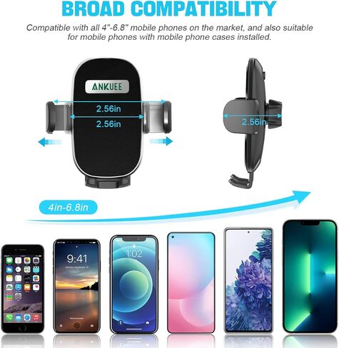 حامل هاتف السيارة للتهوية الهوائية، حامل هاتف خلوي عالمي سهل المشبك بدون استخدام اليدين، جراب سميك وحوامل سيارات كبيرة صديقة للهاتف، متوافق مع جميع أجهزة Android وiPhone 13/Max/XR وSamsung Galaxy in Kuwait