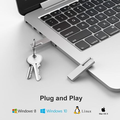 محرك أقراص فلاش Aiibe سعة 64 جيجابايت مكون من قطعتين محرك أقراص USB معدني محرك إبهام 64 جيجابايت USB 2.0 عصا ذاكرة مقاومة للماء USB محرك فلاش محمول محرك قفز مزود بسلسلة مفاتيح (64 جيجا، لونان: أسود فضي) in Kuwait