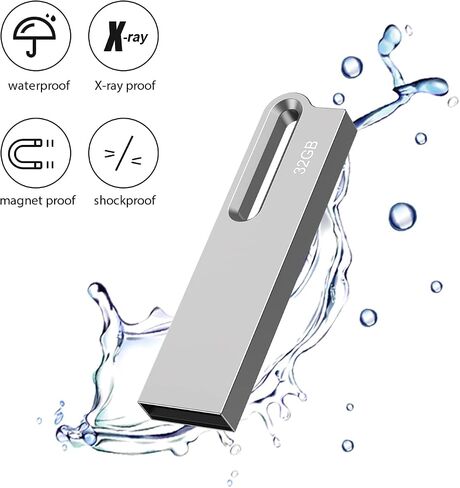 محرك أقراص فلاش Aiibe سعة 64 جيجابايت مكون من قطعتين محرك أقراص USB معدني محرك إبهام 64 جيجابايت USB 2.0 عصا ذاكرة مقاومة للماء USB محرك فلاش محمول محرك قفز مزود بسلسلة مفاتيح (64 جيجا، لونان: أسود فضي) in Kuwait