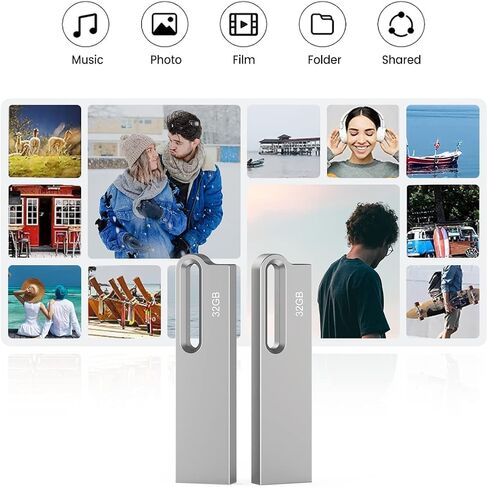 محرك أقراص فلاش Aiibe سعة 64 جيجابايت مكون من قطعتين محرك أقراص USB معدني محرك إبهام 64 جيجابايت USB 2.0 عصا ذاكرة مقاومة للماء USB محرك فلاش محمول محرك قفز مزود بسلسلة مفاتيح (64 جيجا، لونان: أسود فضي) in Kuwait