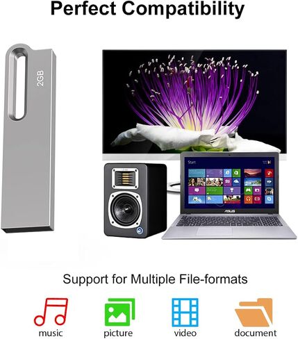 Aiibe 8GB Flash Drive 10 Pack 8GB Metal USB Drive Bulk Thumb Drive USB 2.0 Memory Stick Jump Drive Zip Drive with Keychain, Waterproof - Silver in Kuwait