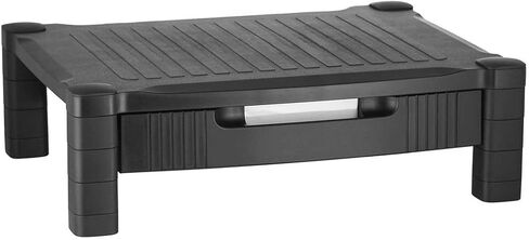 Halter Monitor Stand Riser with Organizer Drawer and Cable Management, Black (1 Pack) in Kuwait