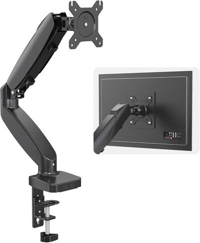 Fisca Single Monitor Desk Mount Gas Spring Mount Stand Arm for 15 to 27 Inch Monitor, Adjustable Full Motion Swivel Monitor Holder VESA 75x75, 100x100 in Kuwait