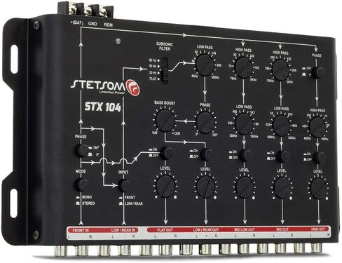 Stetsom STX 104 Crossover 5 Way Channels - معالج إشارة إخراج صوت السيارة الإلكتروني الرقمي 9V RMS in Kuwait