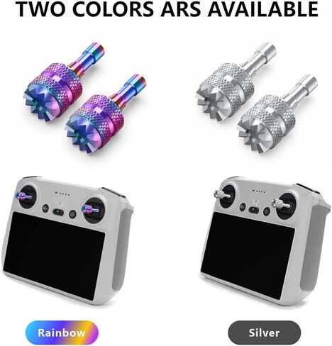 عصي تحكم ميني 3/ ميني 3 برو، زوجان من عصي التحكم عن بعد دي جيه اي احتياطية من الالومنيوم لملحقات دي جيه اي ميني 3 برو / ملحقات دي جيه اي ميني 3 الكلاسيكية (فضي وقوس قزح) in Kuwait