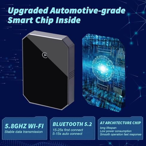 محول CarPlay اللاسلكي، صندوق محول لاسلكي Carplay محسّن للتوصيل والتشغيل لـ CarPlay السلكي في المصنع، دونجل Carplay اللاسلكي للاقتران التلقائي، متوافق مع iOS 10+ والسيارات من 2015 in Kuwait
