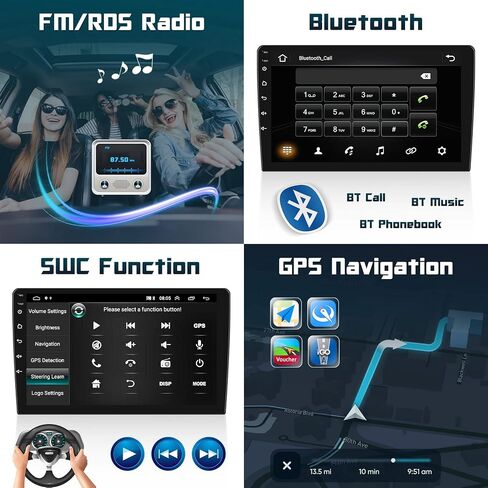 Hikity 10.1 "ستيريو سيارة أندرويد لهوندا أكورد 7th 2003-2007 لاسلكي Carplay أندرويد تلقائي نظام تحديد المواقع والملاحة ستيريو بلوتوث سيارة استقبال الصوت شاشة تعمل باللمس in Kuwait