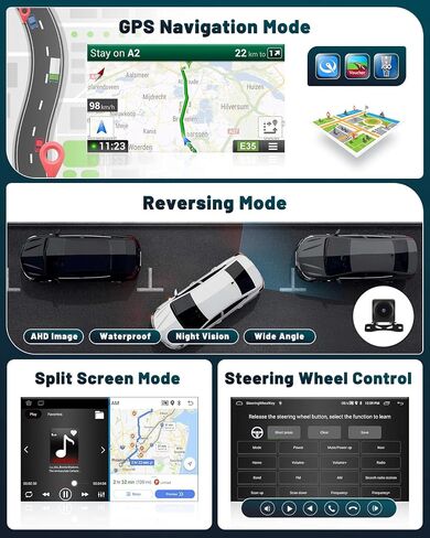 Hikity 10.1 "ستيريو سيارة أندرويد لهوندا أكورد 7th 2003-2007 لاسلكي Carplay أندرويد تلقائي نظام تحديد المواقع والملاحة ستيريو بلوتوث سيارة استقبال الصوت شاشة تعمل باللمس in Kuwait