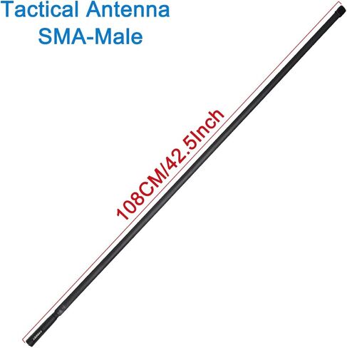 42.5-Inch ABBREE SMA-Male VHF UHF Dual Band 144/430Mhz Foldable Tactical Antenna for Yaesu FT-70DR,FT-2DR,FT-270R TYT Wouxun Ham Two Way Radio in Kuwait
