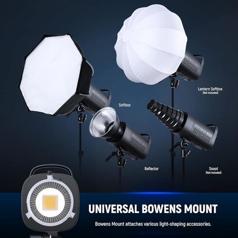 NEEWER CB100 100W LED Video Light Kit, 5600K COB Daylight Continuous Output Lighting with 2.4G Remote/Bowens Mount/Softbox/Light Stand, 11000Lux/m CRI97+ for Studio/Outdoor Photography Video Recording in Kuwait