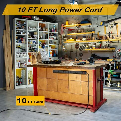 16 Outlet Long Power Strip, Heavy Duty Metal Power Strip with Overload Circuit Breaker, 10 FT Long Cord Power Strip for Workbench/Industrial/Shop/Commercial/Garage, ETL Listed in Saudi Arabia