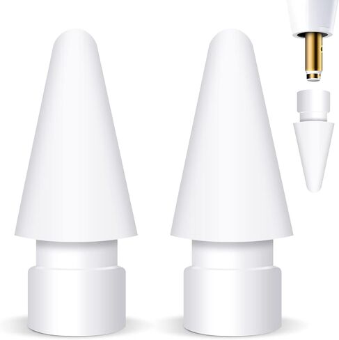 استبدال أطراف قلم LINGXIU لقلم Apple الجيل الأول والثاني (عبوة من قطعتين)، متوافق مع iPencil iPad Pro Nibs و16 لونًا من السيليكون وغطاء واقي طرفي (16 حزمة) مناسب لأقلام iPad (18 حزمة) in Kuwait