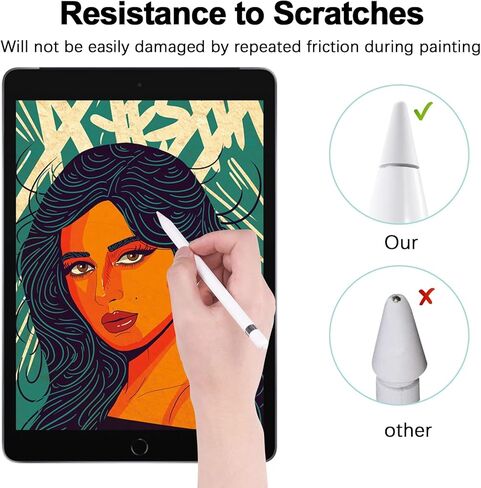 استبدال أطراف قلم LINGXIU لقلم Apple الجيل الأول والثاني (عبوة من قطعتين)، متوافق مع iPencil iPad Pro Nibs و16 لونًا من السيليكون وغطاء واقي طرفي (16 حزمة) مناسب لأقلام iPad (18 حزمة) in Kuwait